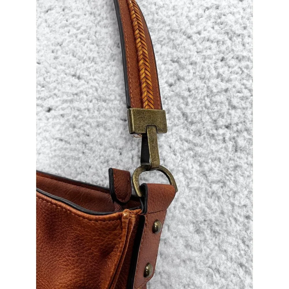 Darcy Marks London Vegan Brown Pebbled Leather Shoulder Tote Bag - Picture 9 of 16